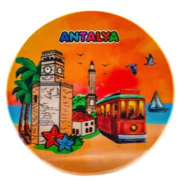 Antalya Themed UV Round Traditional Coaster 87 mm