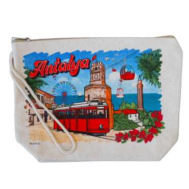 Antalya Themed Canvas Wallet - Myros