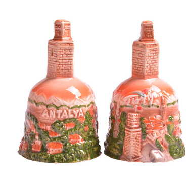 Myros - Antalya Themed Ceramic Brown Bell