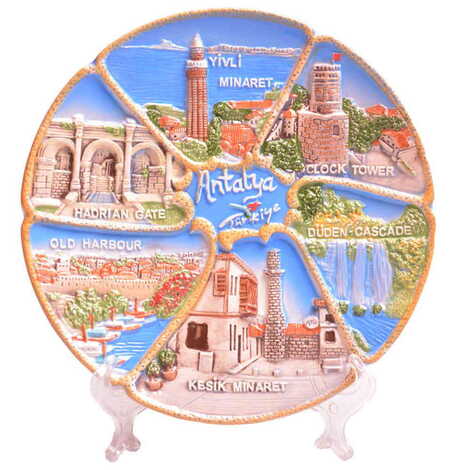 Antalya Themed Ceramic Decorative Plate 20 Cm - 1