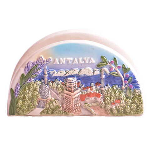 Antalya Themed Ceramic Napkin Holder - 1