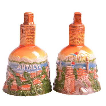 Myros - Antalya Themed Ceramic Orange Bell