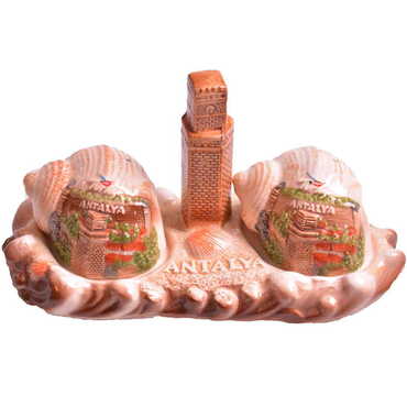 Myros - Antalya Themed Ceramic Oysters Salt And Pepper Shaker