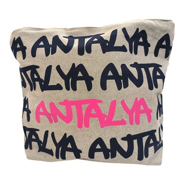 Antalya Themed Classic Beach Bag - Thumbnail