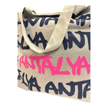 Antalya Themed Classic Beach Bag - Thumbnail