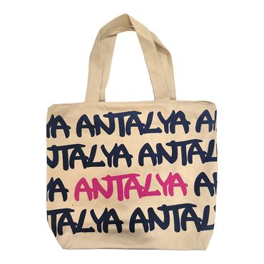 Antalya Themed Classic Beach Bag - Thumbnail