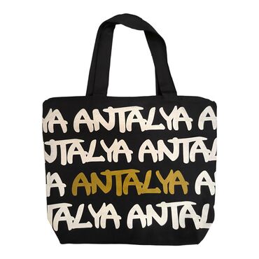 Antalya Themed Classic Beach Bag - Thumbnail