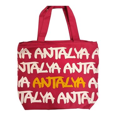 Antalya Themed Classic Beach Bag - Thumbnail