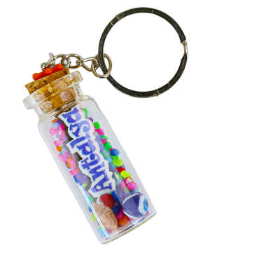 Antalya Themed Collectible Glass Bottle Shape Keychain - 2