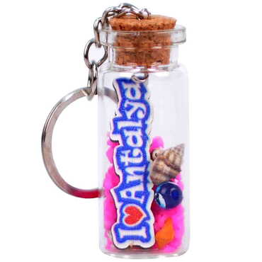 Myros - Antalya Themed Collectible Glass Bottle Shape Keychain