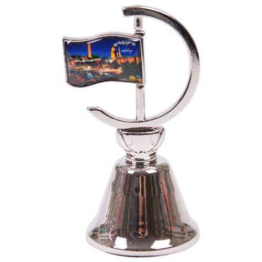 Antalya Themed Collectible Souvenir Double Face Metal Spinner Flag Bell 44x96 mm - Thumbnail