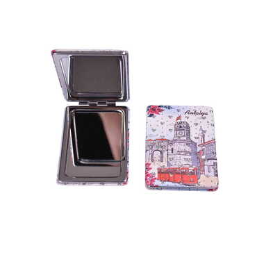 Antalya Themed Custom Printed Rectangle Pocket Mirror - Thumbnail