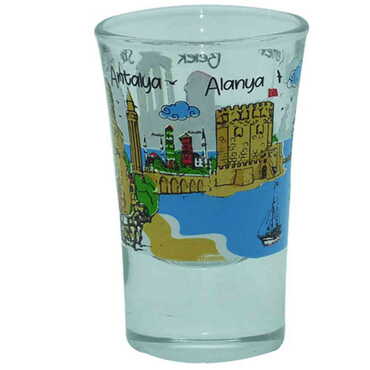 Antalya Themed Custom Printed Shot Glass 45x70 mm - Thumbnail