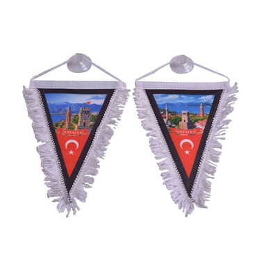 Myros - Antalya Themed Custom Printed Triangular Pennant 10X15Cm