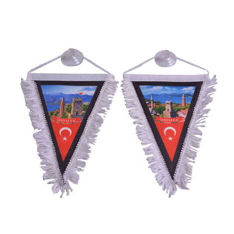 Antalya Themed Custom Printed Triangular Pennant 10X15Cm - 1