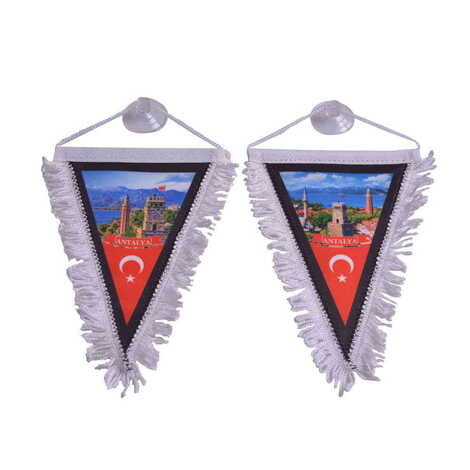 Antalya Themed Custom Printed Triangular Pennant 10X15Cm