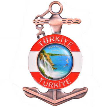 Myros - Antalya Themed Customised Metal Anchor Fridge Magnet