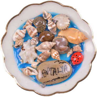 Myros - Antalya Themed Customised Sea Shell Plate Magnet 73 Mm