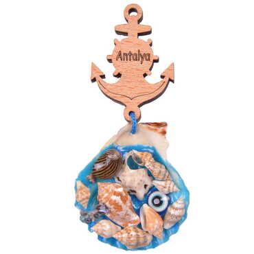 Myros - Antalya Themed Customised Sea Shell Souvenir Fridge Magnet