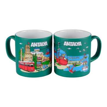 Antalya Themed Customised Serigraphy Printed Ceramic Mug 82x90 mm - 3