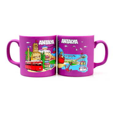 Antalya Themed Customised Serigraphy Printed Ceramic Mug 82x90 mm - Myros