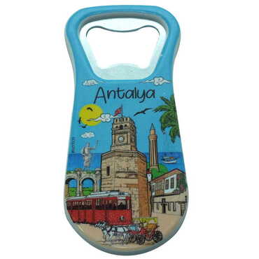 Antalya Themed Customised Uv Printed Plastic Base Plastic Base Bottle Opener 95x43 mm - Thumbnail