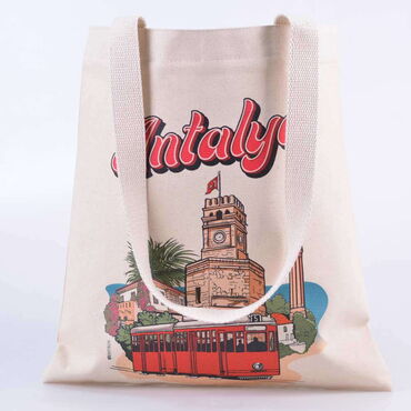 Antalya Themed Digital Printed Kanvas Bag 35x40 cm - Thumbnail