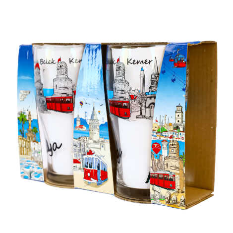 Antalya Themed Double Beer Glass Set - 2