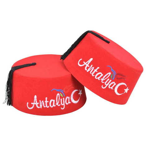 Antalya Themed Embroidered Fez