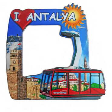 Antalya Themed Epoxy Dome Cut Out Special Shape Magnetic Photo Frame 170x155 mm - Myros