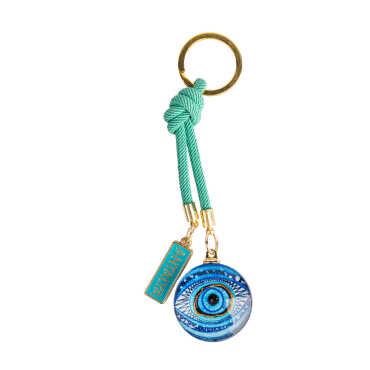 Antalya Themed Evil Eye Keychain Gold Collection - 8