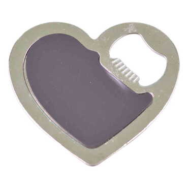 Antalya Themed Heart Shaped Metal Magnetic Bottle Opener 85x76 mm - Thumbnail