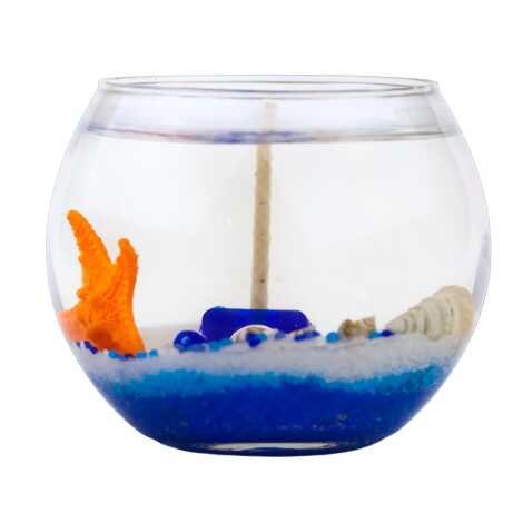 Antalya Themed Large Round Glass Candle with Gel Wax - 2