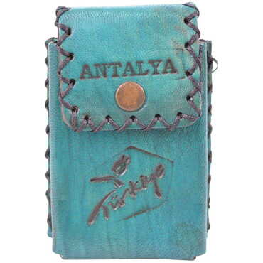 Antalya Themed Leather Cigarette Case - Thumbnail