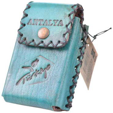 Antalya Themed Leather Cigarette Case - Thumbnail