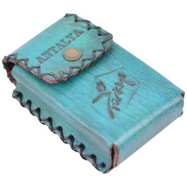 Antalya Themed Leather Cigarette Case - Thumbnail