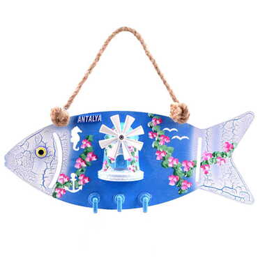 Myros - Antalya Themed Marine Themed Fish Shaped Keychain Hanger