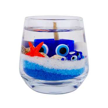 Antalya Themed Medium Round Glass Cup Gel Candle - 2