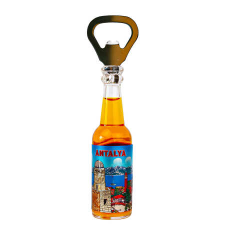 Antalya Themed Metallic Bottle Opener Refrigerator Magnet - 1