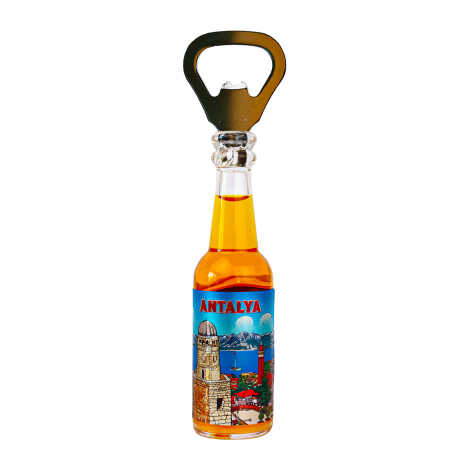 Antalya Themed Metallic Bottle Opener Refrigerator Magnet - 3