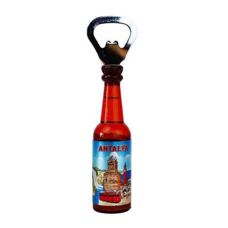 Antalya Themed Metallic Bottle Opener Refrigerator Magnet - 5