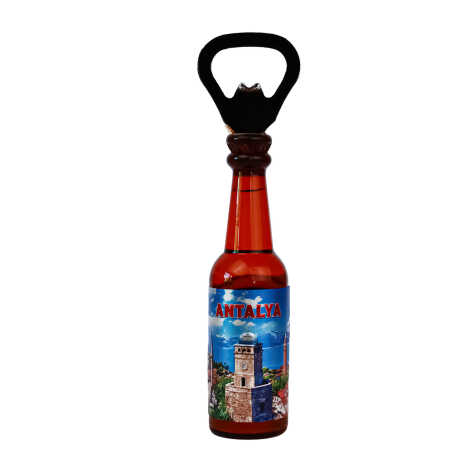 Antalya Themed Metallic Bottle Opener Refrigerator Magnet - 6