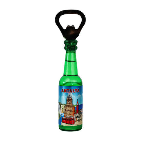 Antalya Themed Metallic Bottle Opener Refrigerator Magnet - 7