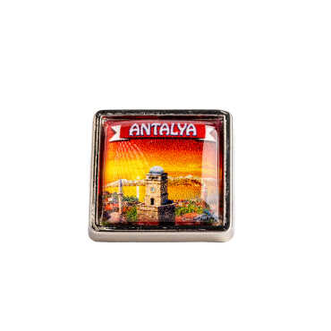 Antalya Themed Myros Metal Square Badge 18x18 mm - 3