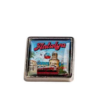 Antalya Themed Myros Metal Square Badge 18x18 mm - 4