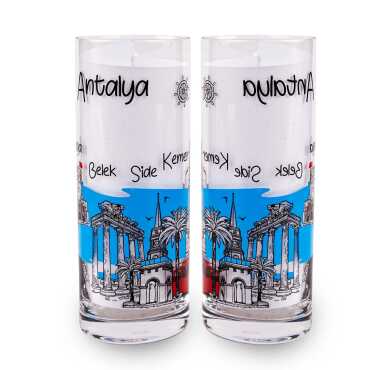 Antalya Themed Myros Printed Rakı Glass - 2