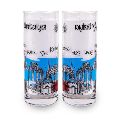 Antalya Themed Myros Printed Rakı Glass - 2