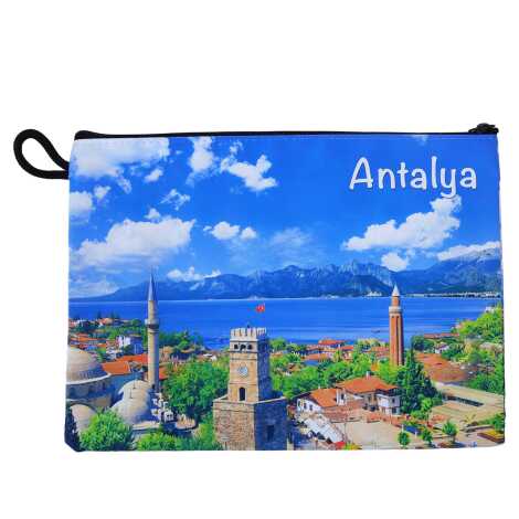 Antalya Themed Myros Small Accordion Makeup Bag 145x220x70 mm - 5