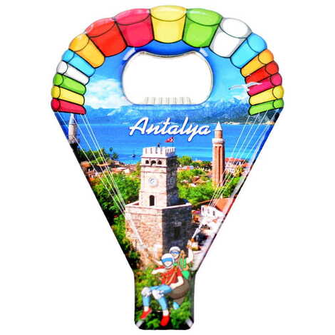 Antalya Themed Parachute Shaped Metal Magnetic Opener 113x75 mm