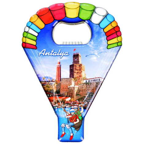 Antalya Themed Parachute Shaped Metal Magnetic Opener 113x75 mm - 5